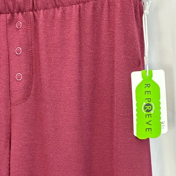PJ Salvage Elastic Waist Lounge Sleep Pants - Port Wine Red - RIRLP - Picture 3 of 9